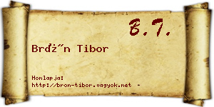 Brón Tibor névjegykártya